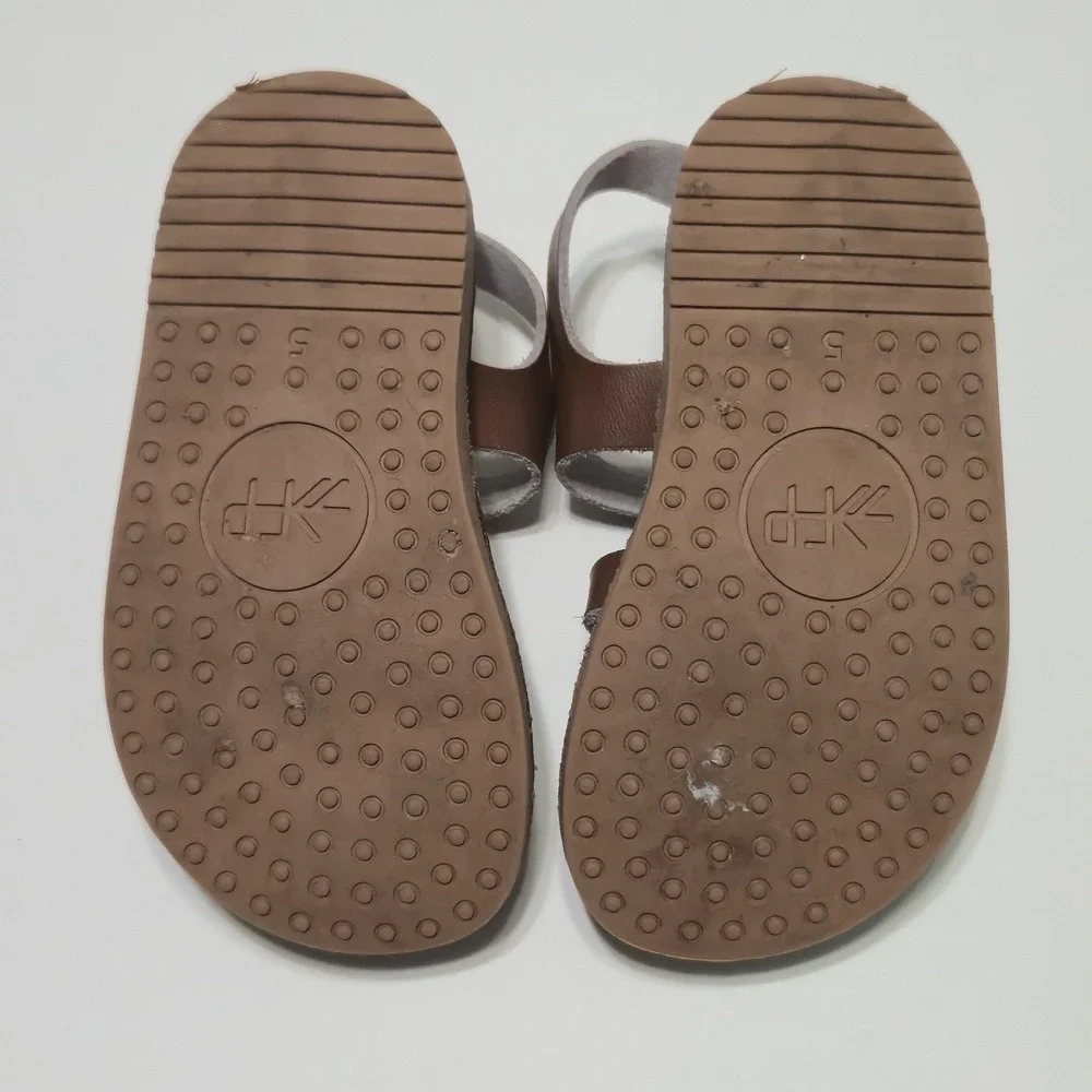 Freshly Picked Cognac Bixby Leather Fisherman Sandals Kids Toddler Size 5 Brown